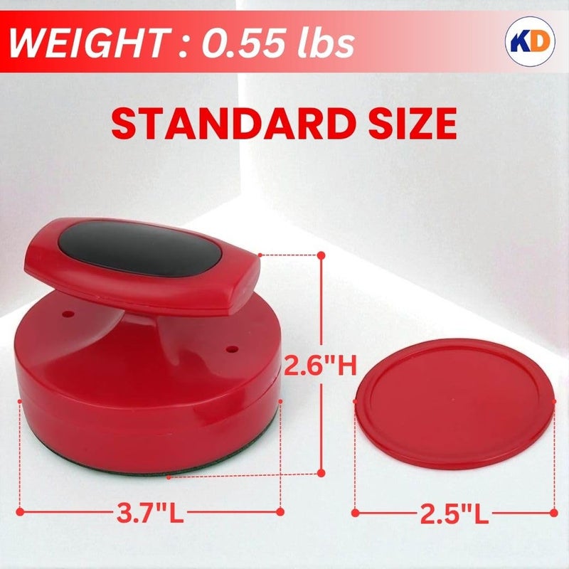 KNK مجموعة أقراص وضاغط هوكي الهواء (2 ضاغط و 2 قرص) | جودة مستوردة ممتازة | بلاستيك متين | حجم الضاغط: 96x60 مم، حجم القرص: 64x4 مم - Image 4