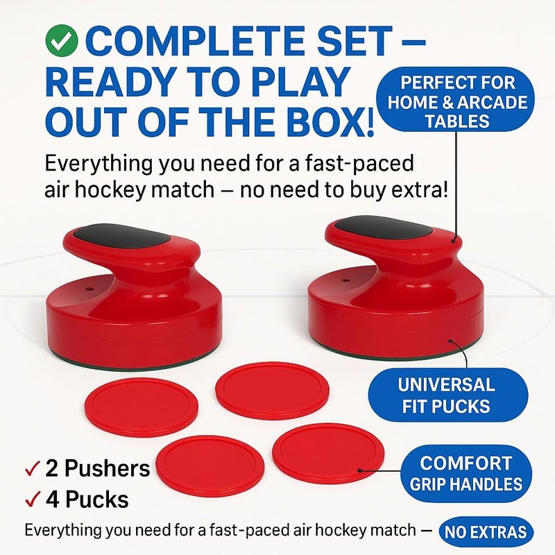 KNK مجموعة أقراص وضاغط هوكي الهواء (2 ضاغط و 2 قرص) | جودة مستوردة ممتازة | بلاستيك متين | حجم الضاغط: 96x60 مم، حجم القرص: 64x4 مم - Image 3