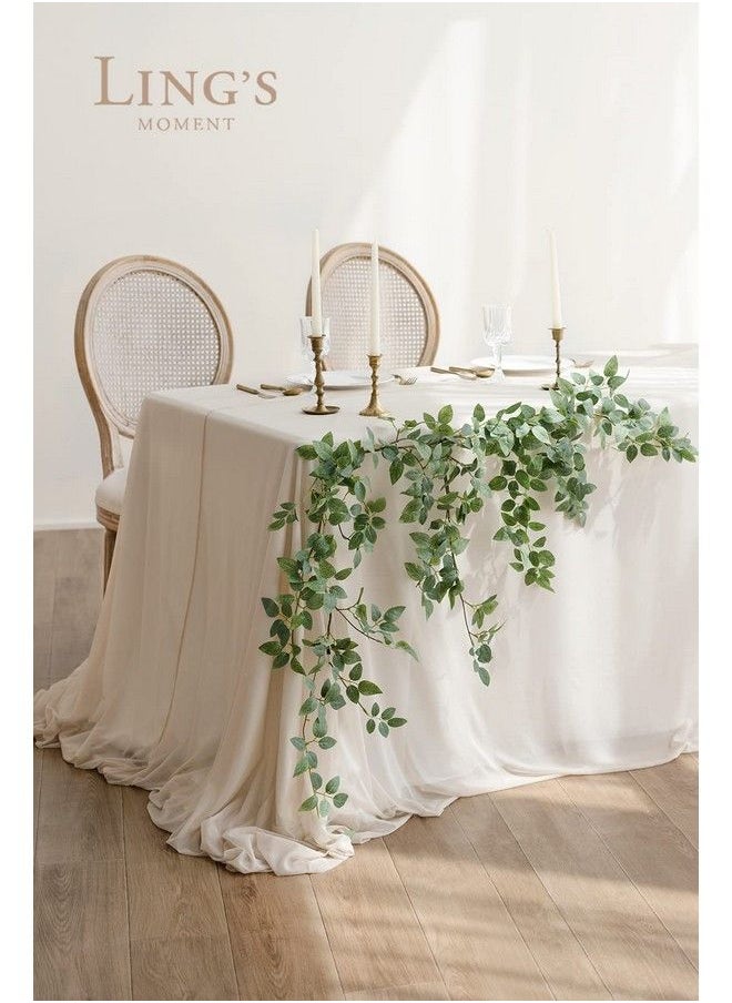 Ling's moment Artificial Rose Leaf Garland For Diy Wedding Head Table Chairback Welcome Sign Table Setting Centerpieces Candle Ring Home Fireplace Kitchen Decorations  - Image 3