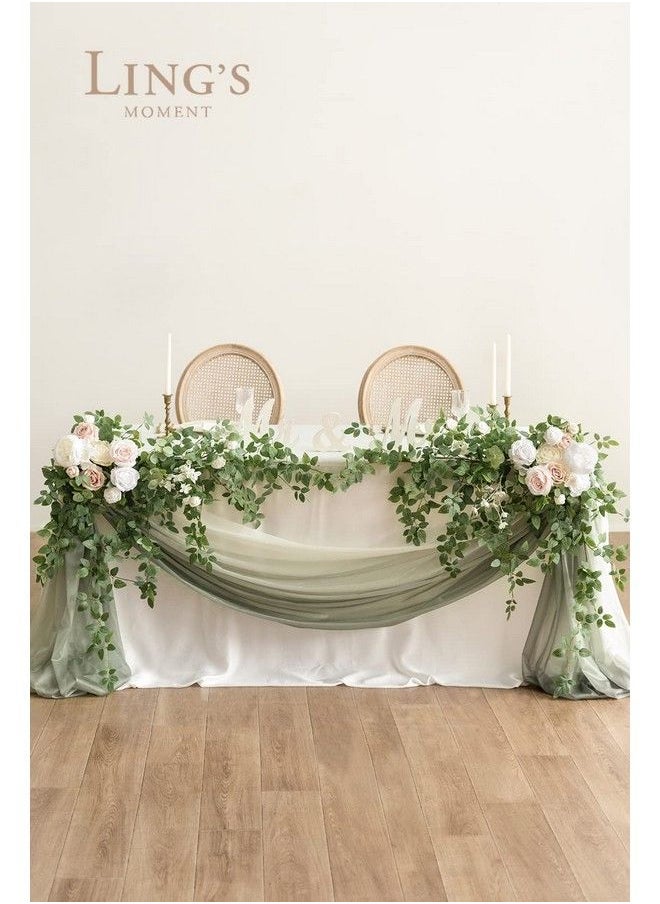 Ling's moment Artificial Rose Leaf Garland For Diy Wedding Head Table Chairback Welcome Sign Table Setting Centerpieces Candle Ring Home Fireplace Kitchen Decorations  - Image 5