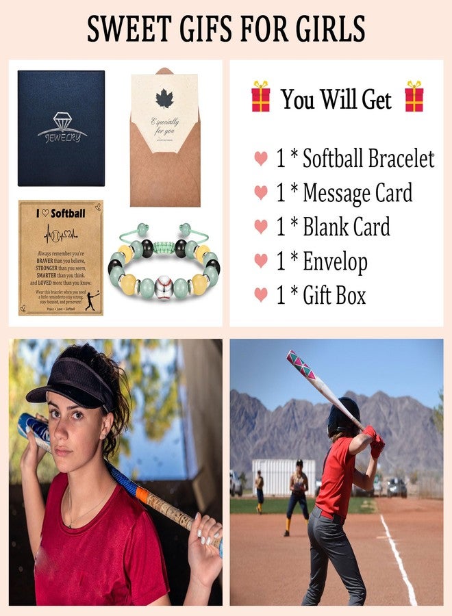EPIRORA Softball Gifts for Girls, Softball Bracelet Gifts for Teen Girls 8-12, Birthday Graduation Present for Daughter Granddaughter Sister Niece Friend - Image 4