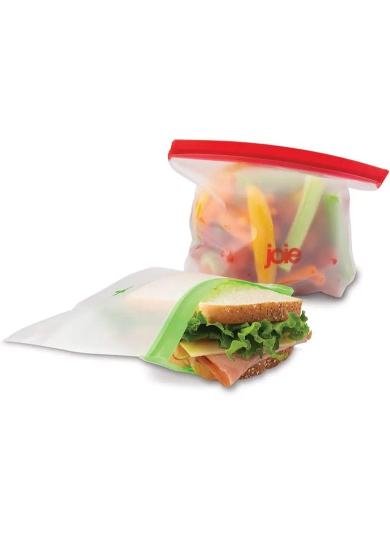 joie - Joie 1.5 Liter Self-Standing Silicone Bags – Large, Reusable Storage Bags for Food & Household Organization - Image 1