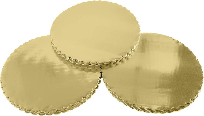 Onemore [25pcs] 12" Gold Cakeboard Round,Disposable Cake Circle Base Boards Cake Plate Round Coated Circle Cakeboard Base 12inch,Pack of 25 - Image 4