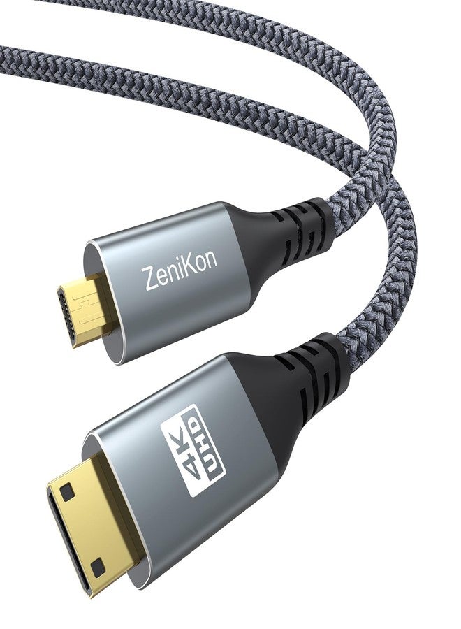 كابل زينيكون 4K من نوع Micro HDMI إلى Mini HDMI بطول 3.3 قدم، متوافق مع Raspberry Pi 5/4، الكاميرات، والشاشات المحمولة. كابل عالي السرعة من نوع Mini HDMI Type C ذكر إلى Micro HDMI Type D ذكر، سلك مضفر، يدعم دقة 4K@60Hz، 2K، 1080P، و3D. - Image 1