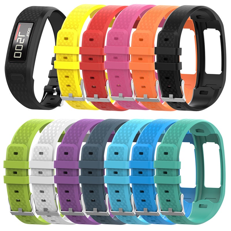 Watch Strap for Sport Watch Fashion Silicone Rubber Watchband Wrist Belt Bracelet Compatible for Garmin vivofit /Vivofit2(Red Size Small) - Image 5
