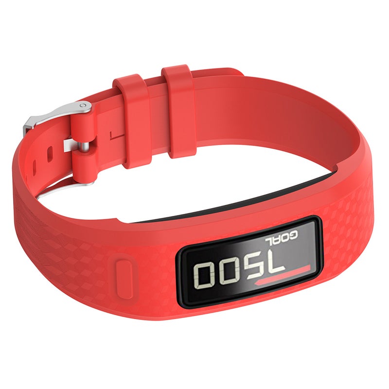 Watch Strap for Sport Watch Fashion Silicone Rubber Watchband Wrist Belt Bracelet Compatible for Garmin vivofit /Vivofit2(Red Size Small) - Image 2