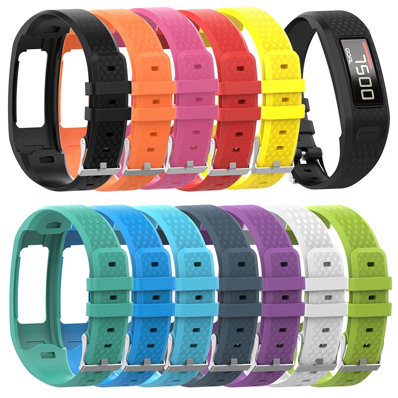 Watch Strap for Sport Watch Fashion Silicone Rubber Watchband Wrist Belt Bracelet Compatible for Garmin vivofit /Vivofit2(Red Size Small) - Image 3