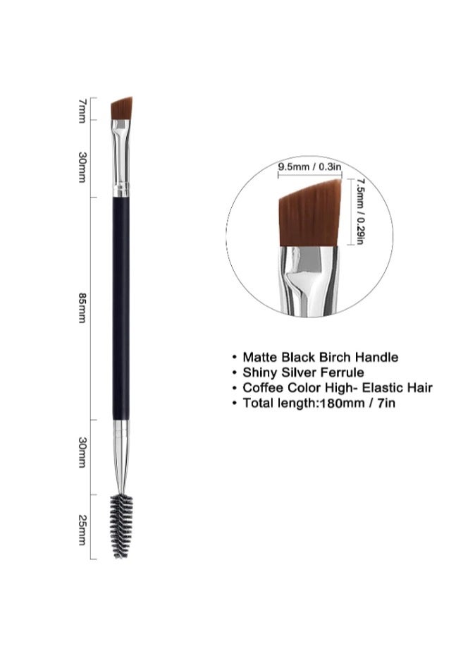 Generic 3PCS Duo  Double Headed Eye Makeup Brush, Black brush, angled eyebrow brush, spoolie brush, eyelash comb eyebrow brush tool  - Image 2