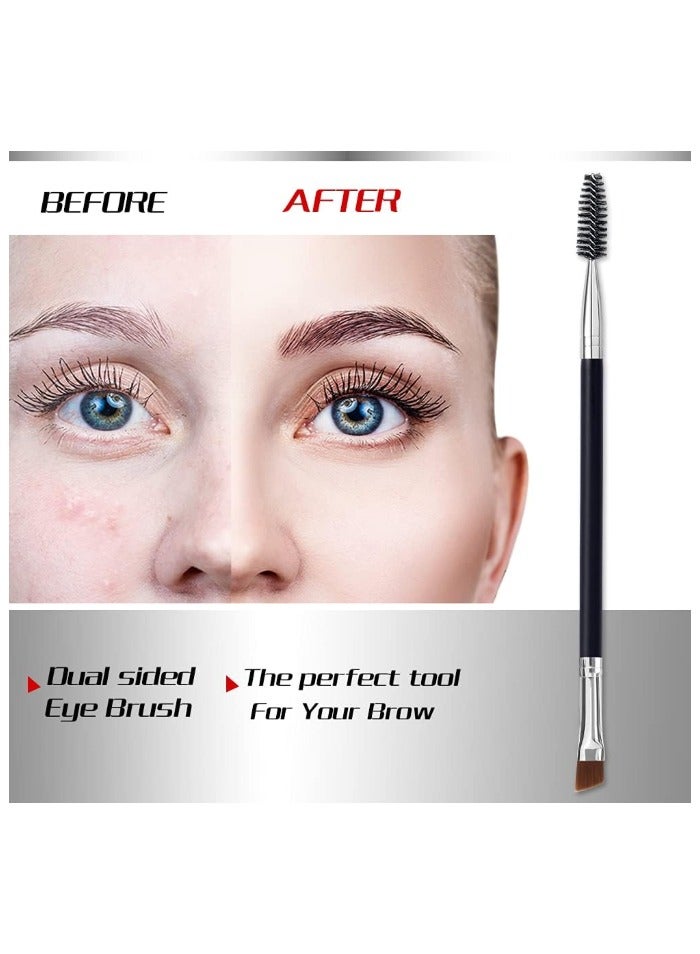 Generic 3PCS Duo  Double Headed Eye Makeup Brush, Black brush, angled eyebrow brush, spoolie brush, eyelash comb eyebrow brush tool  - Image 3