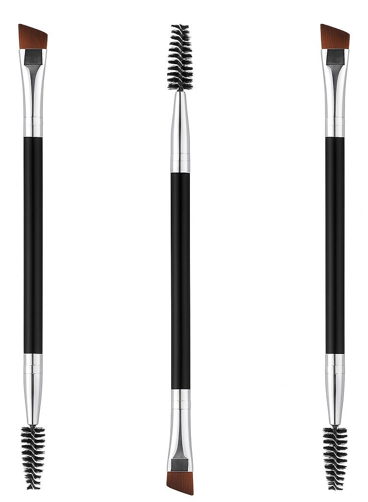 Duo Eyebrow Brush, Brush and Angled Brow Brush Eyelash Brush for Eye Makeup 3pcs, 18CM - Image 1