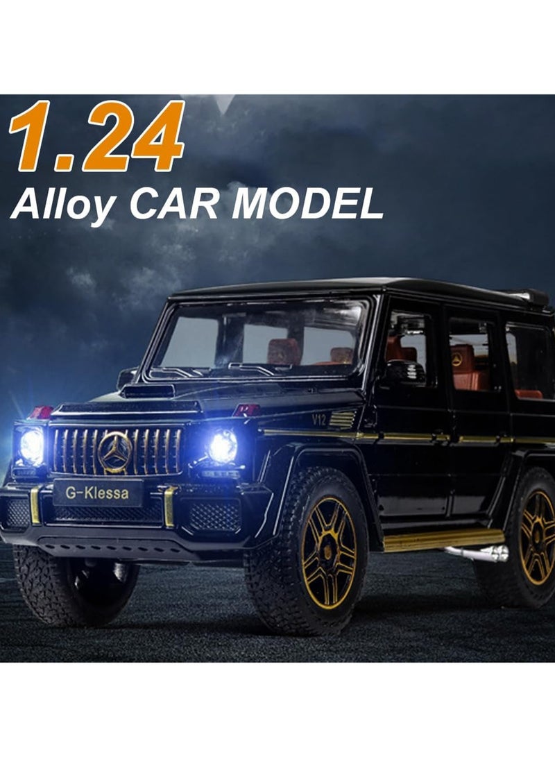 Exquisite 1/24 Mercedes-Benz G63 AMG Model Car, Zinc Alloy Pull Back Toy Car with Sound and Light, Suitable for Kids Boys Girls Gift (Black) - Image 5
