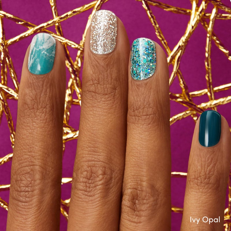 Dashing Diva Gloss Nail Strips Bundle - The Light Marble Collection - Natural Wonder & Ivy Opal - UV Free, Chip Resistant, Long Lasting Gel Stickers - Contains 2 Sets - Image 3