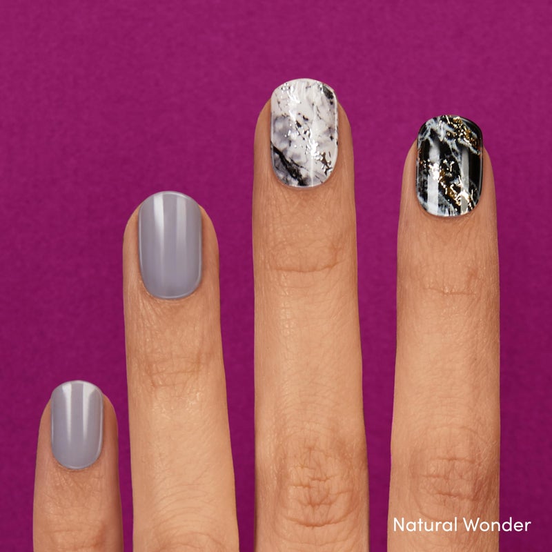 Dashing Diva Gloss Nail Strips Bundle - The Light Marble Collection - Natural Wonder & Ivy Opal - UV Free, Chip Resistant, Long Lasting Gel Stickers - Contains 2 Sets - Image 2