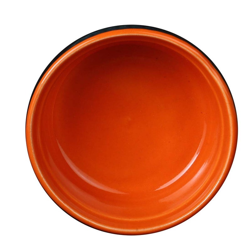 Caffeine Ceramic Handmade Blue Orange Ramekins Bowl Set of 2 - Image 3