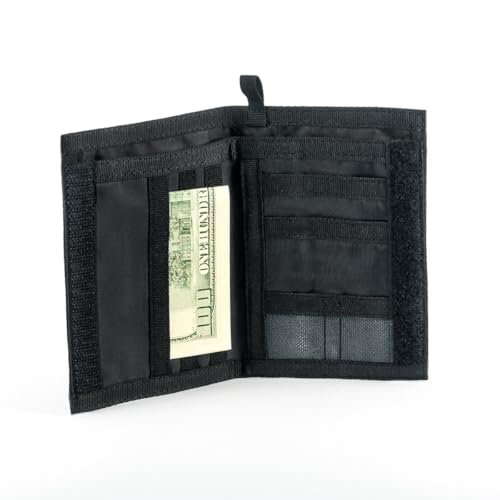 Chameleon Bifold Mens Wallet-Military Tactical Men Wallet- Canvas Thin Front Pocket Travel Bi-Fold Wallet-Best Nylon Travel Pouch (Grey) - Image 4