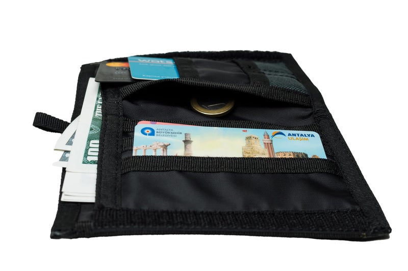 Chameleon Bifold Mens Wallet-Military Tactical Men Wallet- Canvas Thin Front Pocket Travel Bi-Fold Wallet-Best Nylon Travel Pouch (Grey) - Image 5