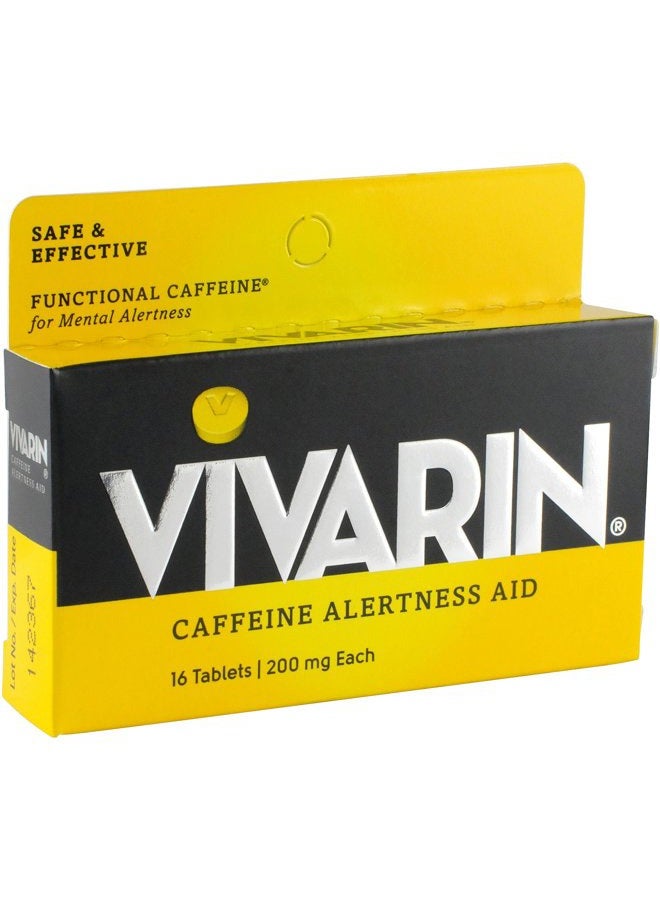 Vivarin أقراص الكافيين، 200 ملغ كافيين في كل قرص، يساعدك بأمان وفعالية على البقاء مستيقظًا، مساعد للانتباه، مكمل طاقة، 16 قرص - 1 عبوة - Image 2