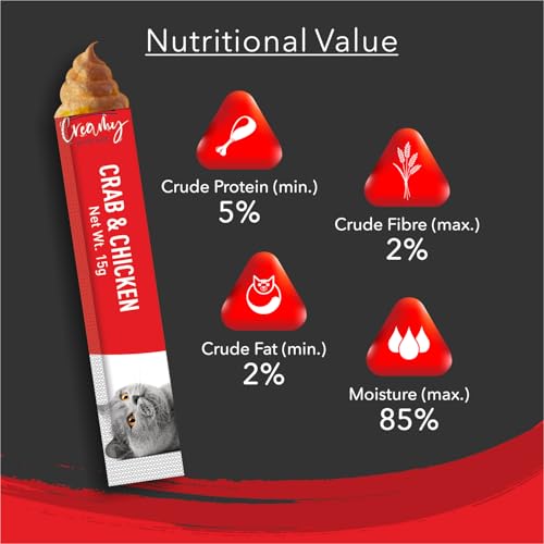 Kitty Yums Kitten & Adult Creamy Lickable Cat Treat (75g x 5 Sticks, 375g) Pack | Crab and Chicken Flavour | Taurine for Heart & Vision | Promotes Hydration | Antioxidants Boost Immunity - Image 3