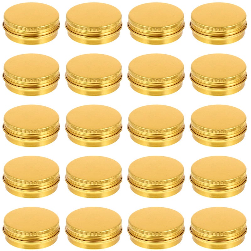 Gold Aluminum Tin Cream Jars 20Pcs 30Ml with Screw Lids for Cosmetic Hair Wax Travel Storage - Image 2