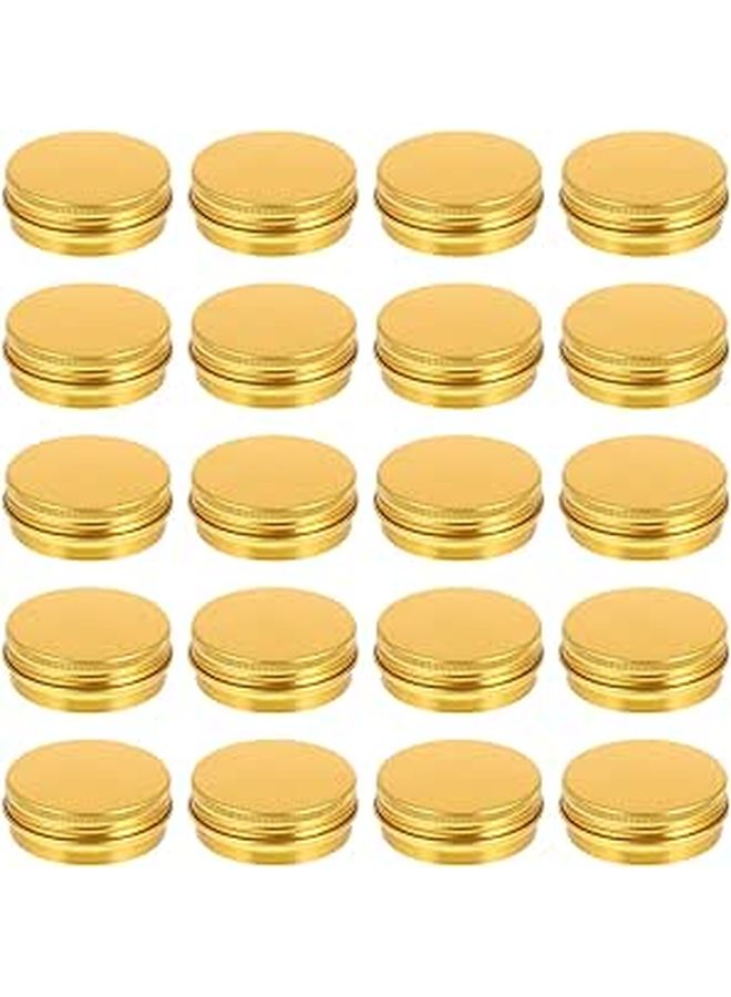 Gold Aluminum Tin Cream Jars 20Pcs 30Ml with Screw Lids for Cosmetic Hair Wax Travel Storage - Image 1