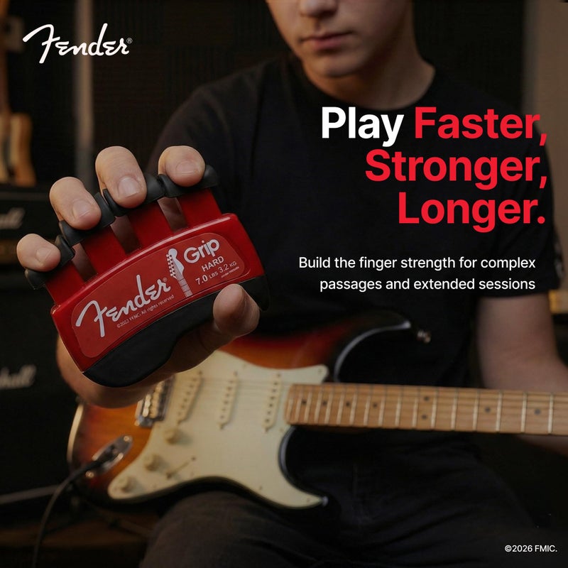 Fender GRIP Hand and Finger Exerciser (Hard - 7lbs / 3.2kg) â€“ Best Ergonomic Finger Strengthener to improve play on all stringed instruments (Guitar, Bass, Violin, etc.) - Image 3