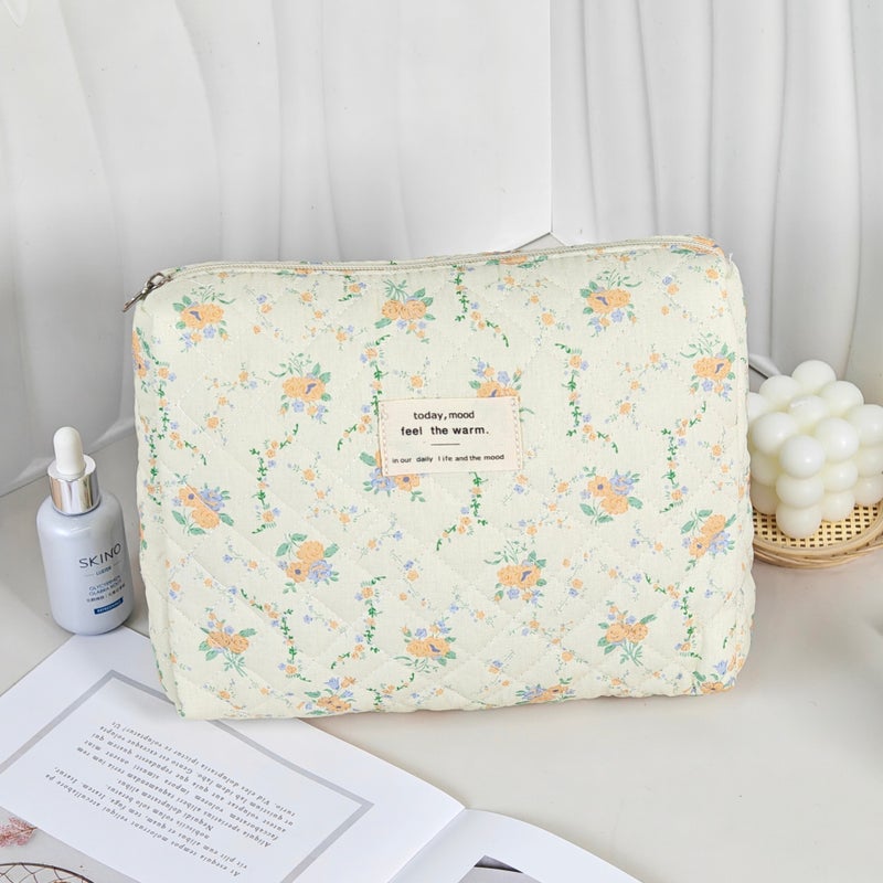 New Hand-Held Quilted Cotton Floral Cosmetic Bag Women'S Lipstick Cosmetic Storage Bag High-Value Floral Pencil Case - Image 5