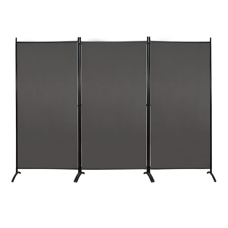 MAYOLIAH Partition Room Dividers 3 Panel Folding Privacy Screens 6 Ft Tall Portable Office Walls Dividers for Room Separator 102x20x71 Grey
