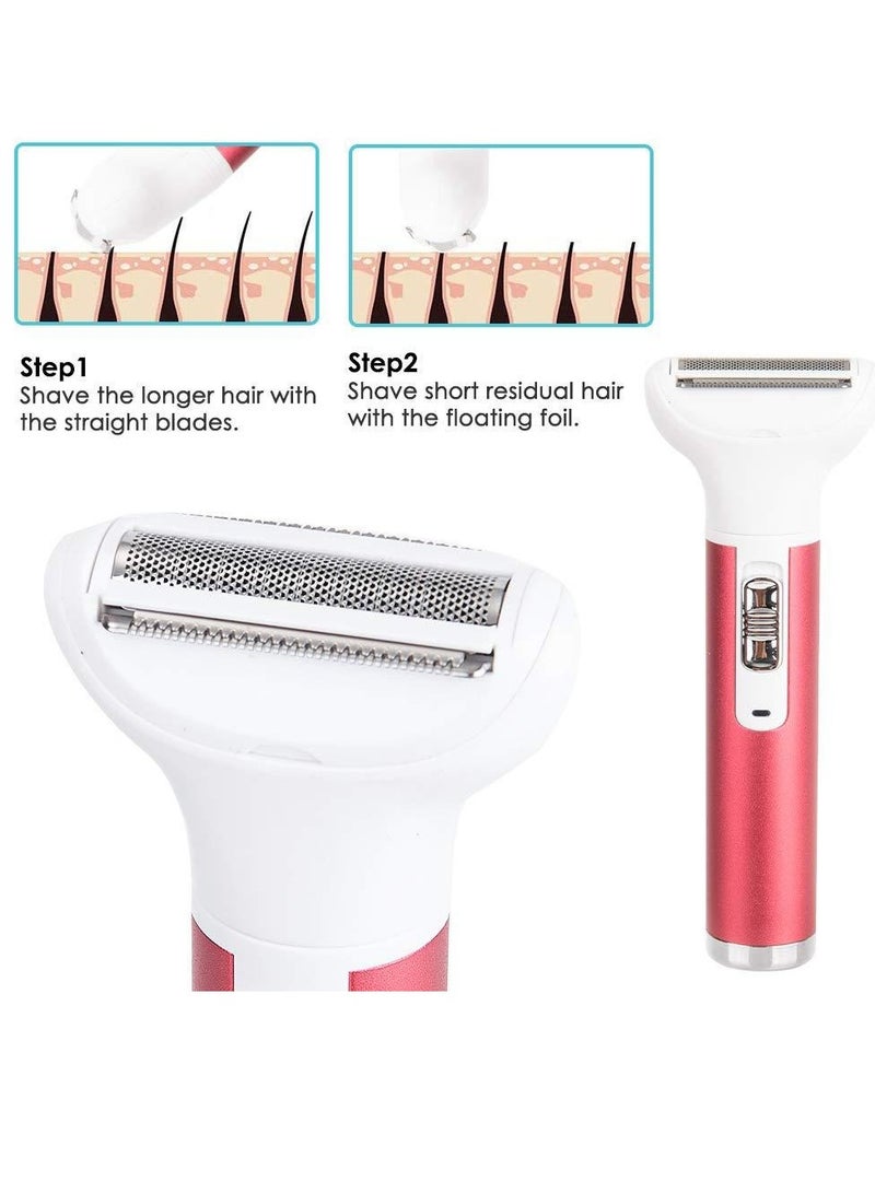 بيت بول ماكينة حلاقة كهربائية، 5 في 1 لإزالة الشعر الكهربائية المحمولة، خفيفة الوزن ومتينة، ماكينة حلاقة شعر ناعمة ولطيفة قابلة لإعادة الشحن للنساء، (وردي) - Image 3