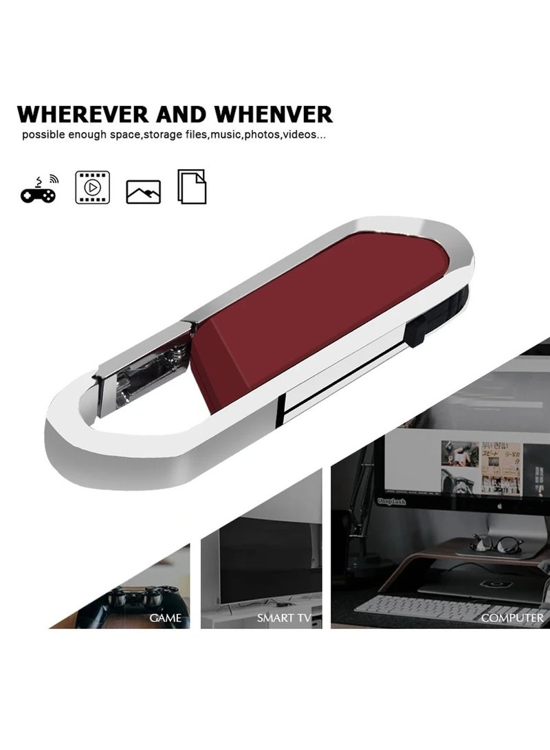 AROAQ USB Flash Drive, Portable Metal Thumb Drive with Keychain, USB 2.0 Flash Drive Memory Stick, Convenient and Fast Pen Thumb U Disk for External Data Storage, (1pc 128GB Blue) - Image 3