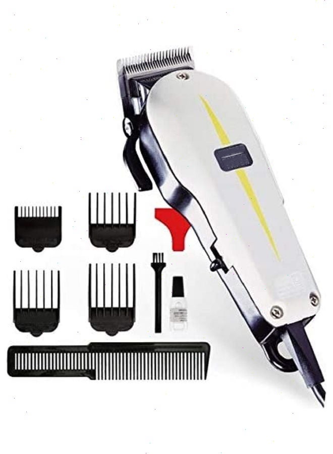 Shaving - Trimmers & Groomers Professional Super Taper Clipper | Corded| 4 Attachment Combs |Taper Blade | 3 Pin - GCC White - Image 4