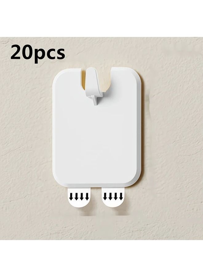 أبيض بدون حفر بدون مسمار خطاطيف تعليق الصور 20 قطعة لديكور صور الزفاف - Image 1