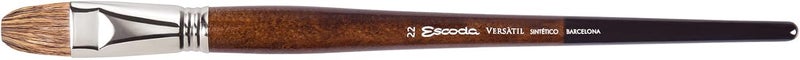 Escoda Versatil 3042 Series Artist Oil and Acrylic Paint Brush Synthetic Kolinsky Long Handle Bright Size 22 - Image 1
