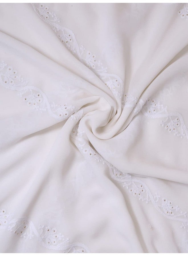 Ada Women's Embroidered Viscose Dupatta/Stole (A511188_White_Free Size) - Image 3