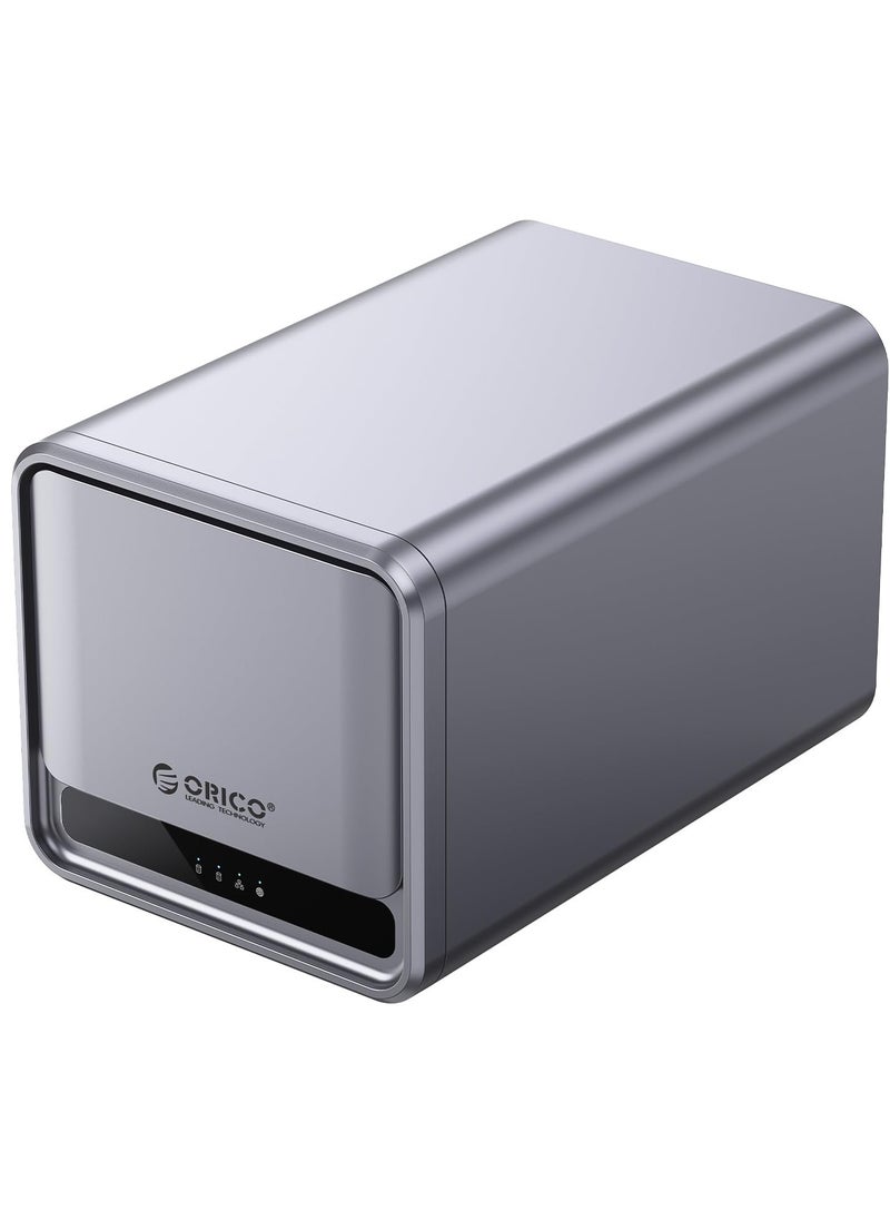 Orico ORICO 2 Bay NAS Storage and Private Cloud, Networkable Enclosure with APP-Connected for Family, Samba & DLNA Protocol, 4-Core CPU, 2GB RAM DDR4, Hardware RAID(Diskless) - TS200  - Image 3