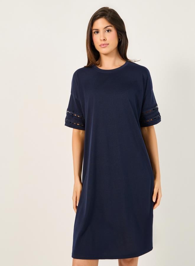 Styli Lace Broderie Trim Nightdress  - Image 2