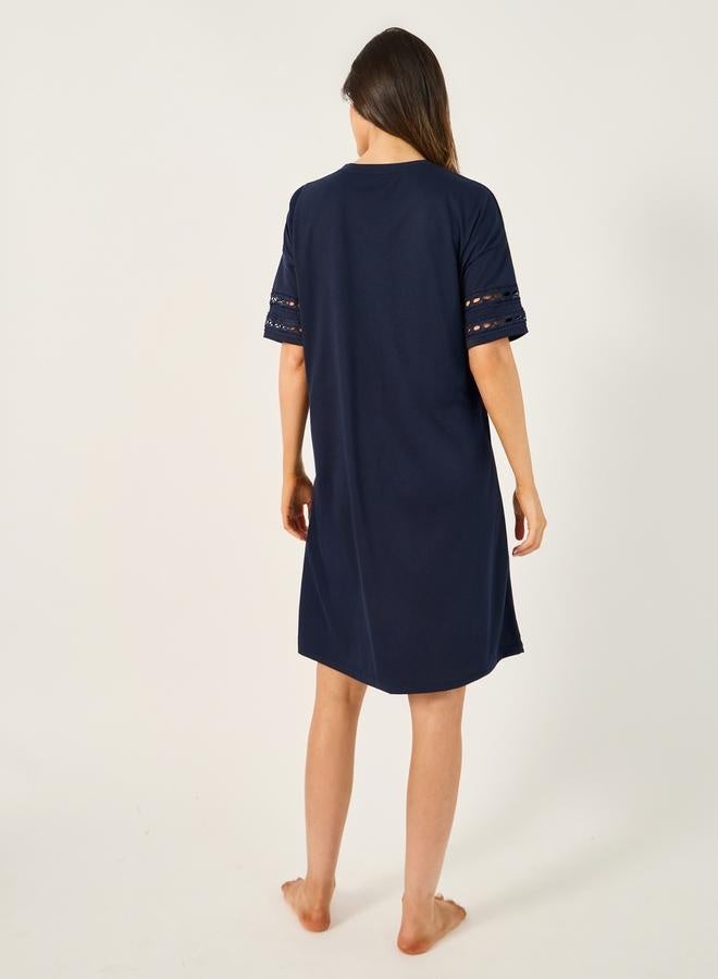 Styli Lace Broderie Trim Nightdress  - Image 4