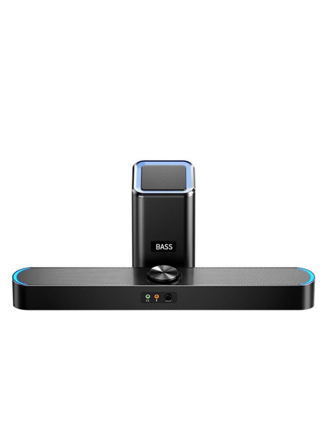 SADA سماعة كمبيوتر مكتبي مع ميكروفون، سماعة لابتوب منزلية صغيرة، مضخم صوت بلوتوث طويل، سلكي D-238 - Image 3