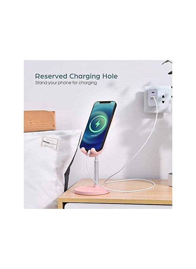 Oatsbasf Cute Phone Stand, Adjustable Bunny Phone Stand for Desk, Thick Case Friendly Phone Holder Stand, Compatible with iPhone, Kindle, iPad, Switch, Tablets, All Phones (Pink)  - Image 4
