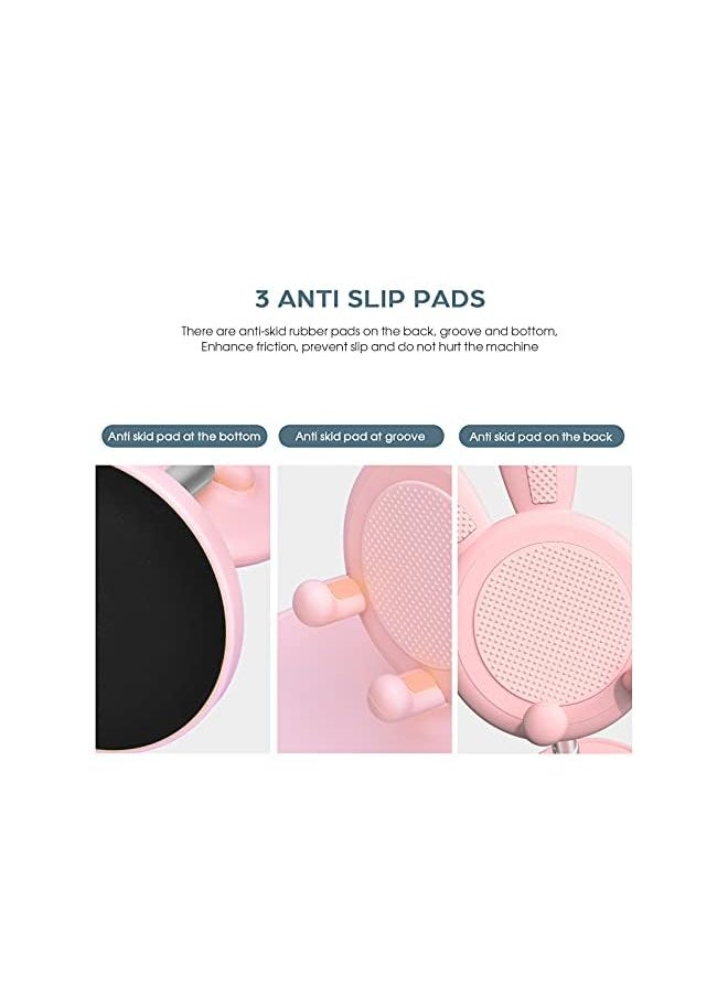 Oatsbasf - Cute Phone Stand, Adjustable Bunny Phone Stand for Desk, Thick Case Friendly Phone Holder Stand, Compatible with iPhone, Kindle, iPad, Switch, Tablets, All Phones (Pink) - Image 1