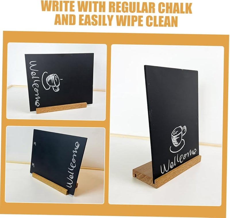 Small Wooden Chalkboard Sign Tabletop Display Board With Stand For Menu Messages Parties Weddings - Image 4