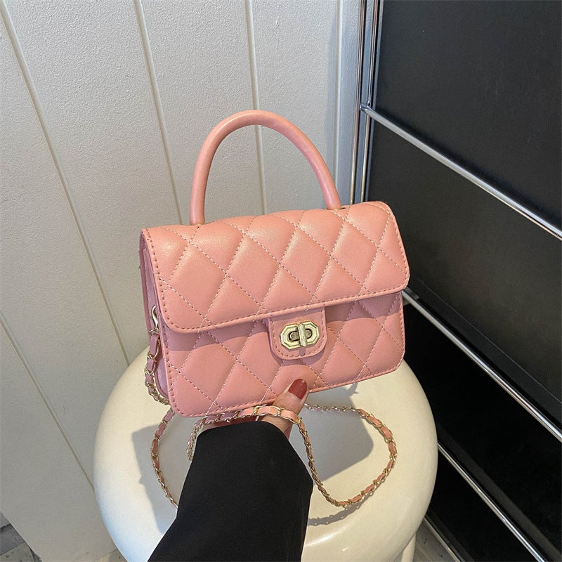 Lingge Chain Bag Women'S All-Match Fashionable Small Fresh Small Square Bag 2023 New Lock Shoulder Crossbody Handbag - Image 1