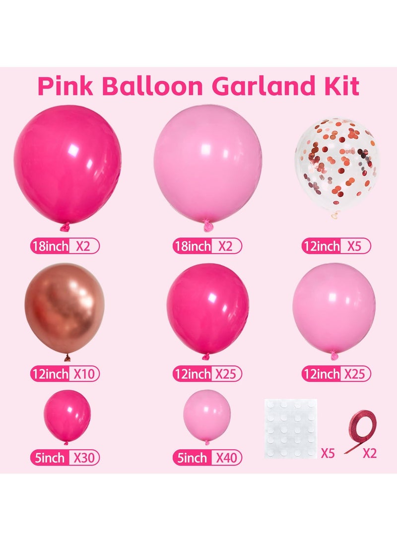 Pink Balloon Arch Garland Kit142 Pcs, Pink Balloon Garland Kit Metallic Rose Gold Confetti Balloons for Birthday Wedding valentines day Party Decorations - Image 2