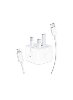 USB-C Power Adapter With Type-C To Lightning Cable 20W White