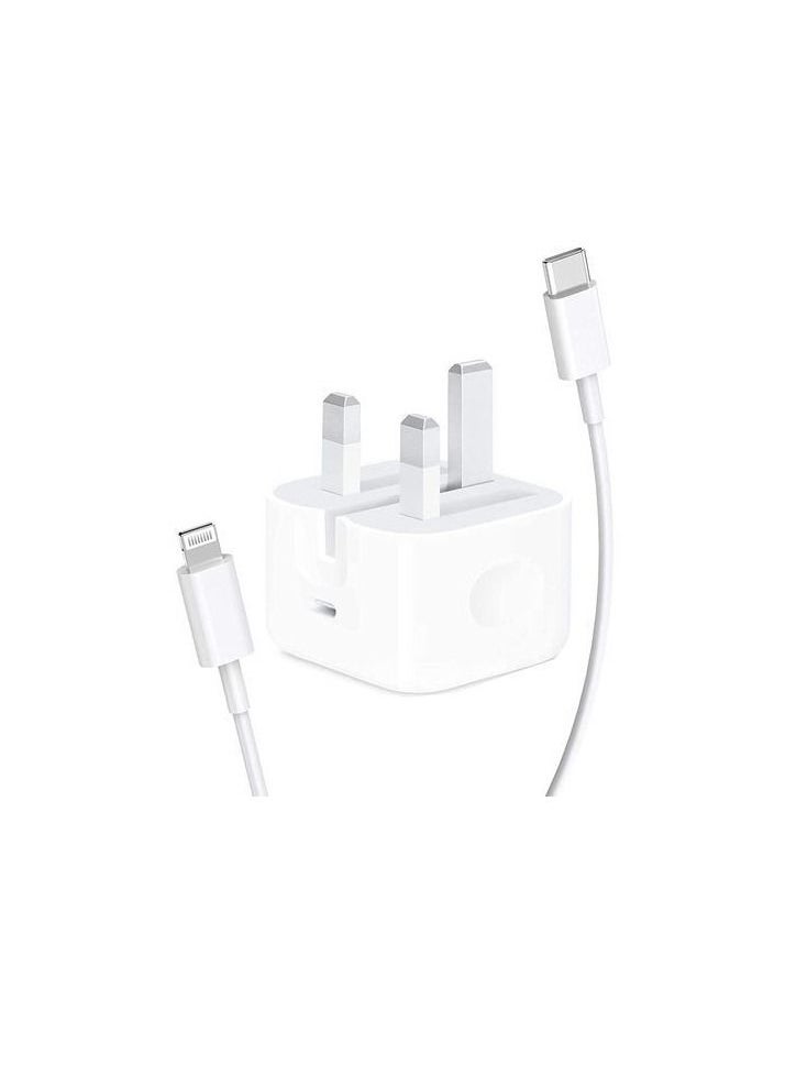 Generic - USB-C Power Adapter With Type-C To Lightning Cable 20W White - Image 1