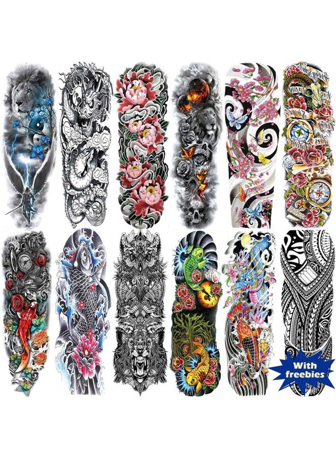 Aresvns Temporary Tattoos for men and women,Waterproof and Long Lasting Sleeve Tattoos for adults, Full Arm Fake Tattoos - Image 1