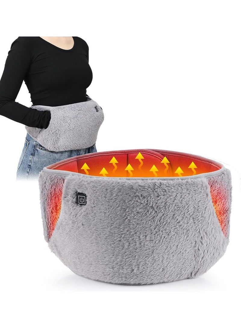 Kimaya 2 in 1 Electric Waist & Hand Warmer, Period Heat Pad, with 3 Heat Levels, Adjustable Straps, USB Heat Pad with Hand Pockets, for Period Back Belly Joints Pain, Perfect Gift for Women & Men (Adelaide Grey) - Image 2