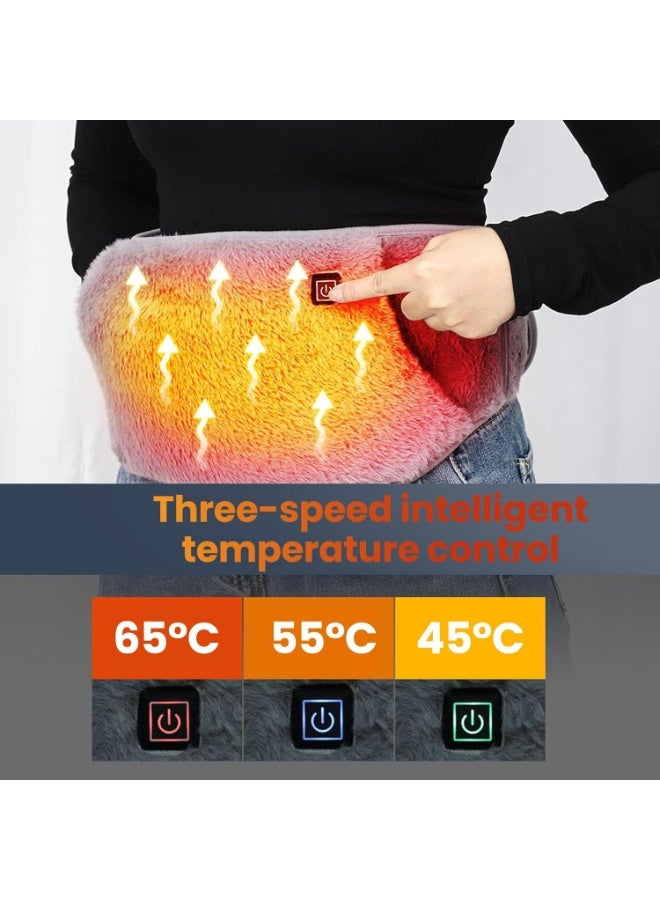 Kimaya 2 in 1 Electric Waist & Hand Warmer, Period Heat Pad, with 3 Heat Levels, Adjustable Straps, USB Heat Pad with Hand Pockets, for Period Back Belly Joints Pain, Perfect Gift for Women & Men (Adelaide Grey) - Image 3