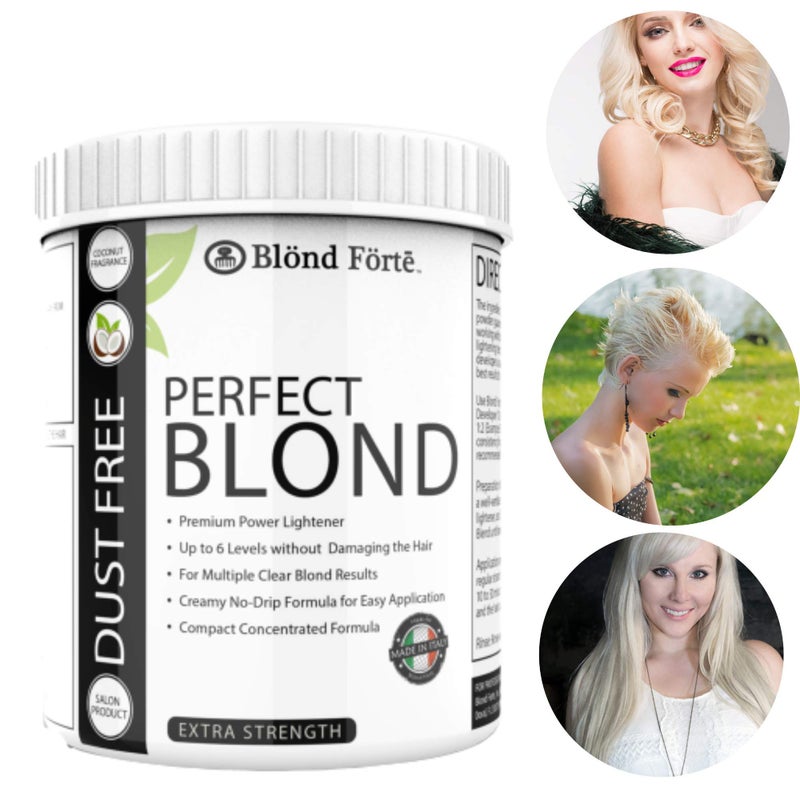 Blond Forte 1.1 Pound Tub (17.6 Ounce) Perfect Blond Extra Strength Professional Hair Dye Toner Lightener Bleach - Made in Italy - Image 2