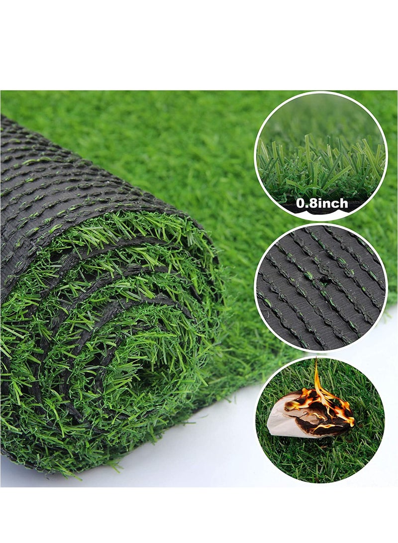 لينجوي سجادة عشبية، عشب صناعي، عشب صناعي، سجادة أرضية، أخضر 2×2 متر - Image 5