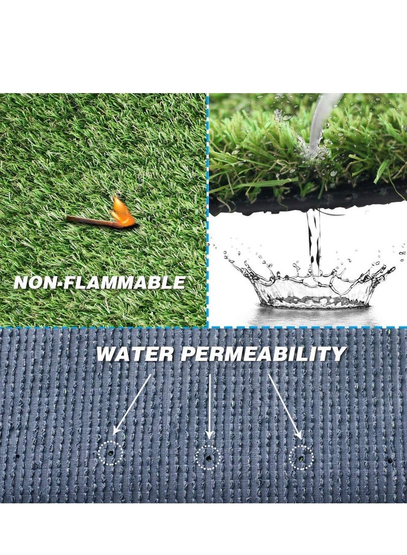 لينجوي سجادة عشبية، عشب صناعي، عشب صناعي، سجادة أرضية، أخضر 2×2 متر - Image 4